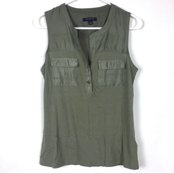 Banana Republic Tops - Banana Republic Olive Army Green Sleeveless Top